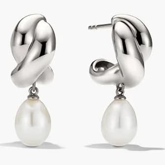 Mejuri Brioche Pearl Drop Earring Pearl