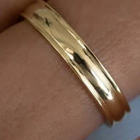 Sterling Silver Minimalist Gold Band