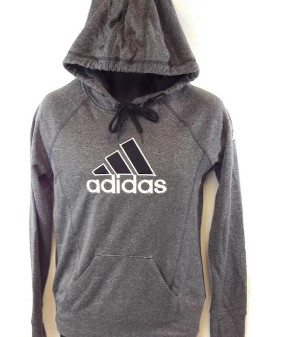 Womens Adidas Ultimate Graphic Pull Over F46678 Black Grey Hoodie