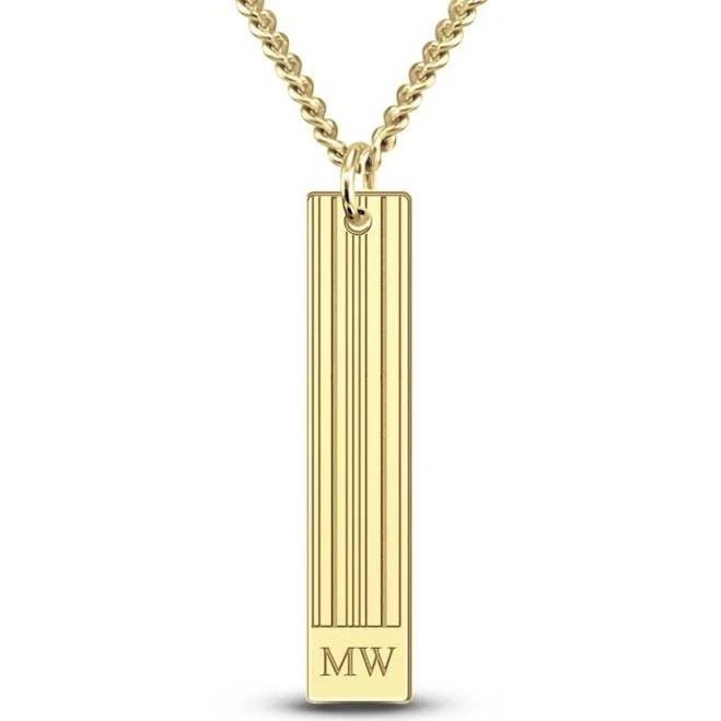 Jared Jewelers Men's Sterling Silver Engravable Pendant Necklace, 22"