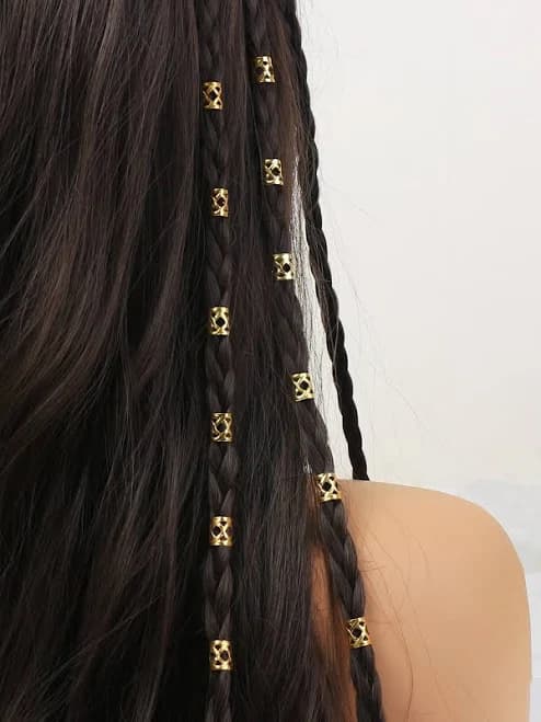60pcs Hollow Gold Hair Rings
