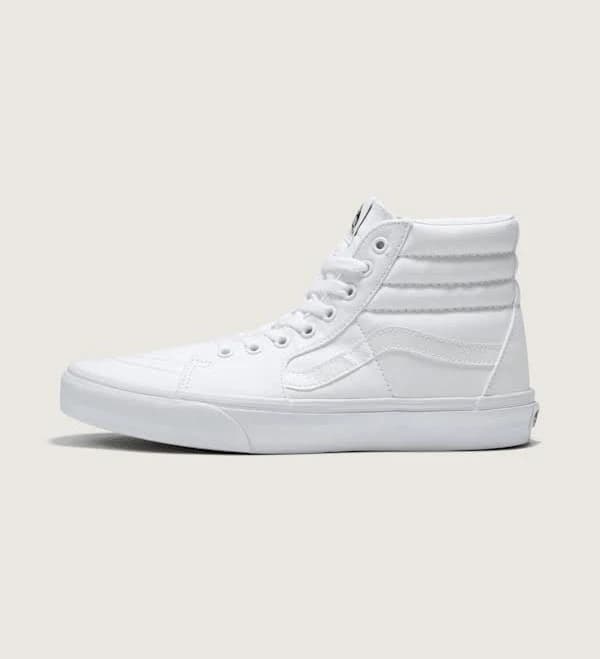 Vans Sk8-Hi Shoes (True White) - 6.0 Boys / 7.5 Women