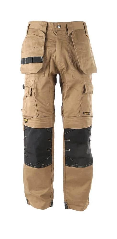 DEWALT Pro Tradesman Combo Men's 36 in. W x 33 in. L Tan Polyester/Cotton/Elastane Stretch Work Pant with Knee Pad