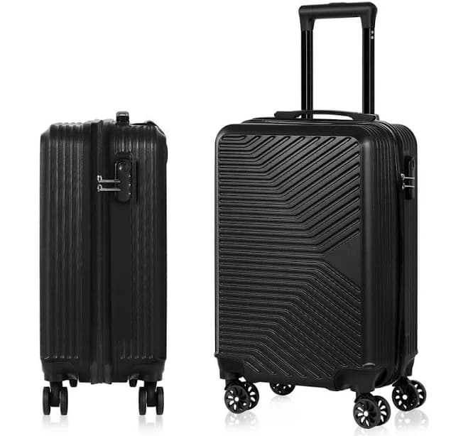 HIKOLAYAE Carry On Luggage Hardside Suitcase ABS Spinner Luggage with Lock