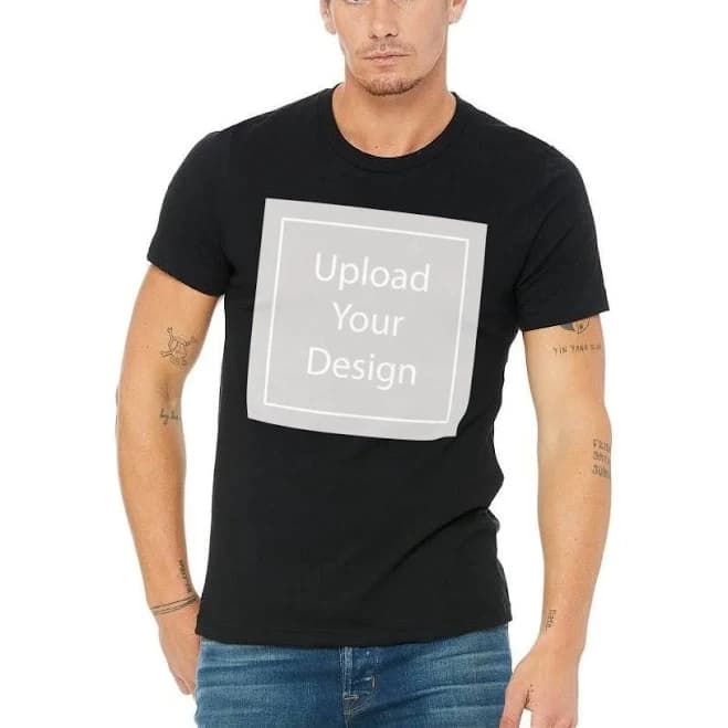 Custom T-Shirts: M Bella+Canvas Cotton T-Shirt | Create Your Own | Black | Design Custom T-Shirts Online | Walmart Photo