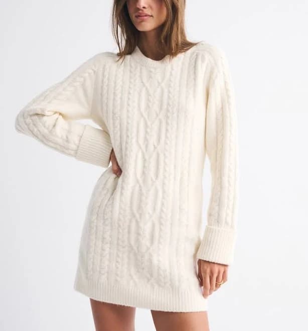 Abercrombie & Fitch Women's Madeline Cable Mini Sweater Dress