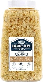 Harmony House Foods Dehydrated Diced Potatoes - Dried Potato Pieces, For Hash Browns, Stews, Soups, Home Fries, and More, 10.5 Ounces