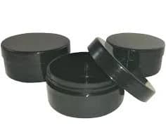 50ml Black Plastic Jar - Cosmetic Cream Pots - Empty Travel Containers - Screw Lid - Refillable