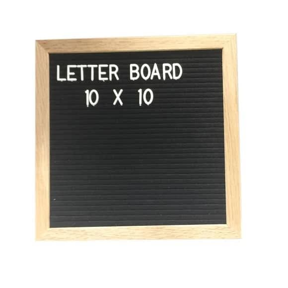 SALE! - Letterboard - 10 x 10 Black Felt w Wood Frame (Regular)