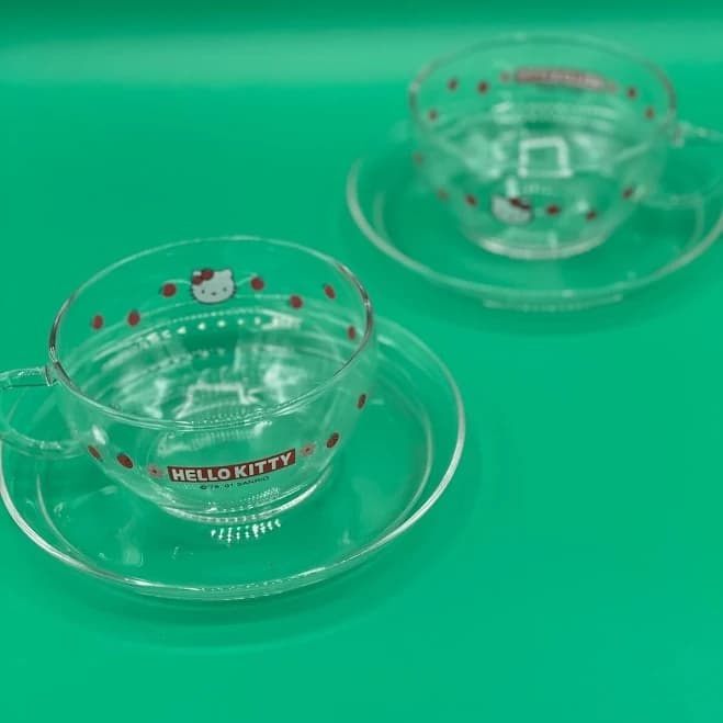 Hello Kitty Japanese Vintage 2001 Cup & Saucer Set Of 2 Very Cute And