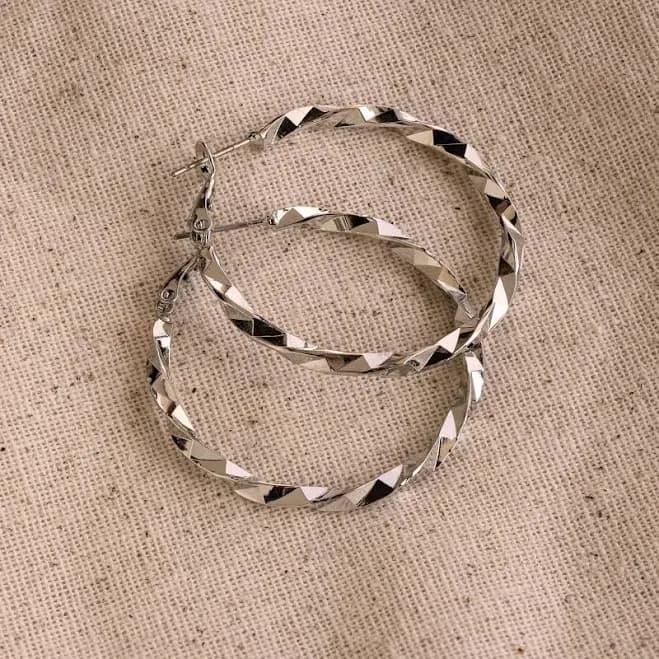 Caitlyn Minimalist 18K Gold Twisted Hoop Earrings