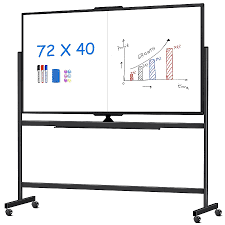Maxtek 72-in W x 40-in H Rolling Magnetic Dry Erase Board with Stand Double Sided on Wheels Black Frame in the Dry Erase & Bulletin Boards department at Lowes.com