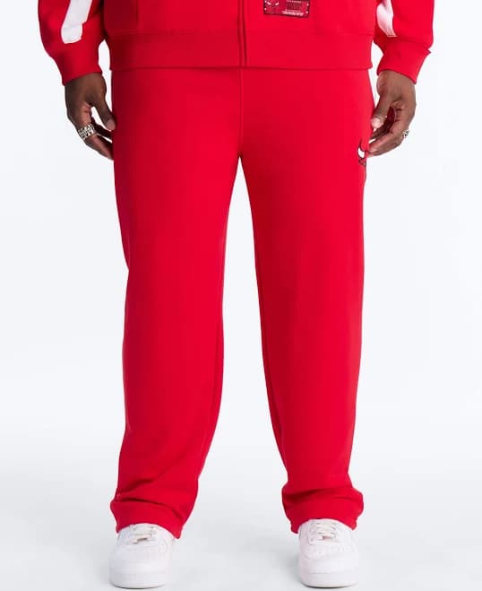 Fashion Nova Men's Bulls Wavey Wide Sweatpants