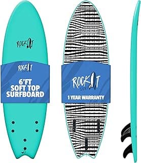Rock-It 6' Albert Performance Fish Soft Top Surfboard Surf Board, Foam Surfboard, Kids Surfboard, Adult Surfboard, Tabla De Surf, Beginner Surfboard