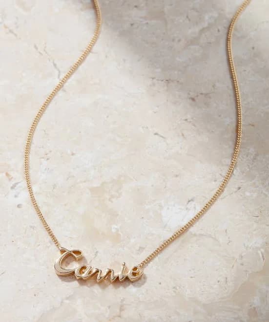 Luv Aj Cursive Nameplate Necklace Gold