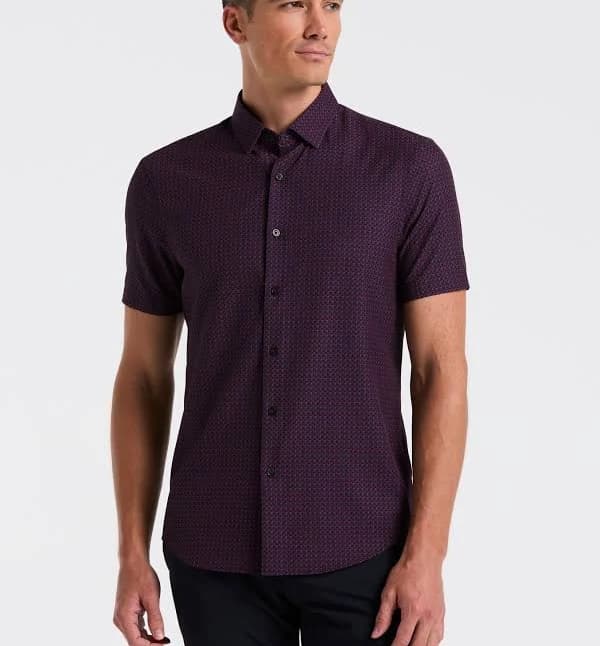 Perry Ellis Men's Slim Fit Cube Geometric Print Shirt