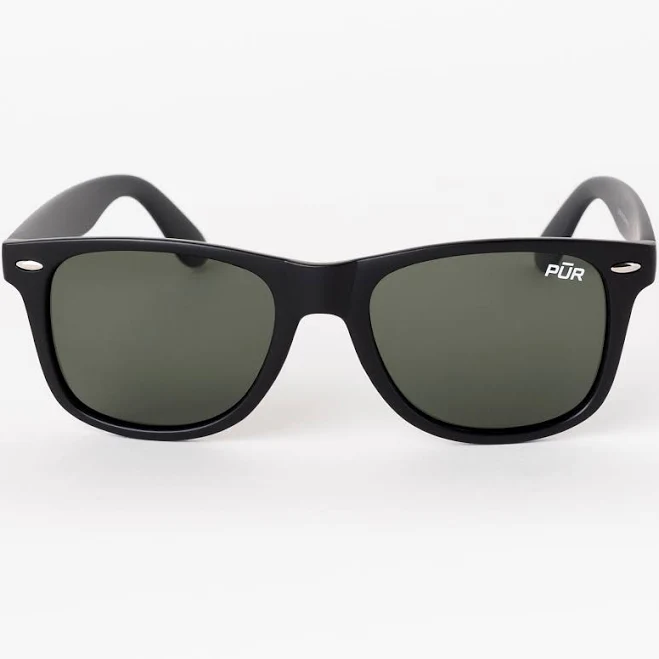 Polarized Wayfarer Classic Sunglasses |Matte Black Frame, Green Lens | Kale Green by PUR Shades