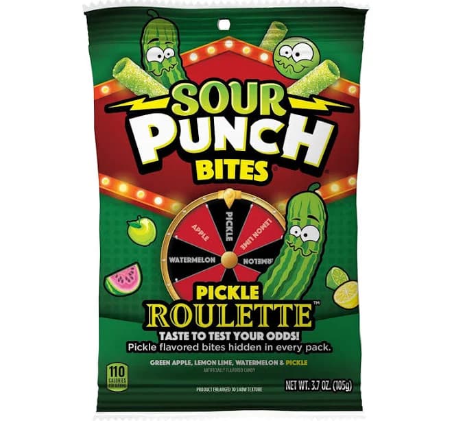 Sour Punch Pickle Roulette Bites Candy