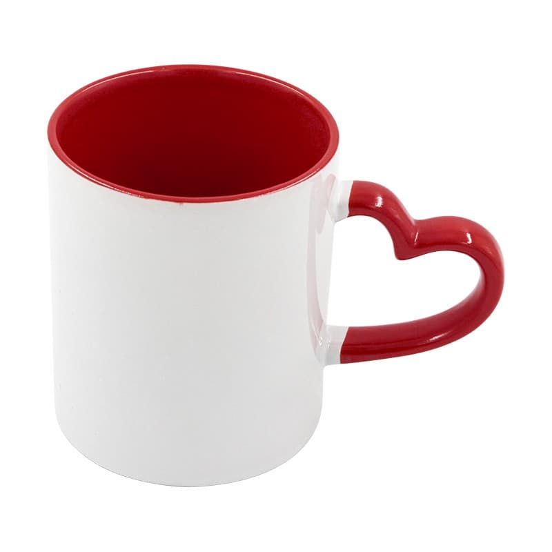 Ceramic Mug with Heart Round Handle
