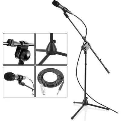 Pyle PMKSM20 Dynamic Microphone & Tripod Stand Kit