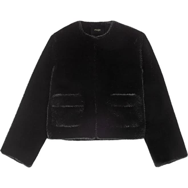 Maje Women's Short Faux fur Coat