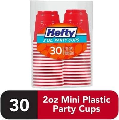 Hefty Red Plastic Party Cups 2 Ounce 30 Count