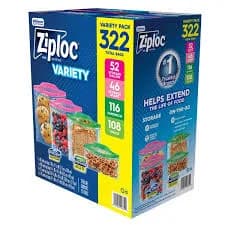 Ziploc Seal Top Bag Variety Pack 322 Count