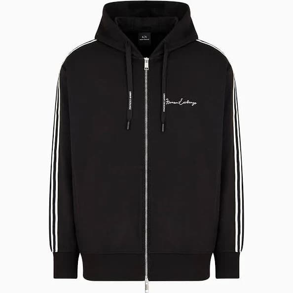 Armani Exchange Men's Signature Logo Full-Zip Sweatshirt