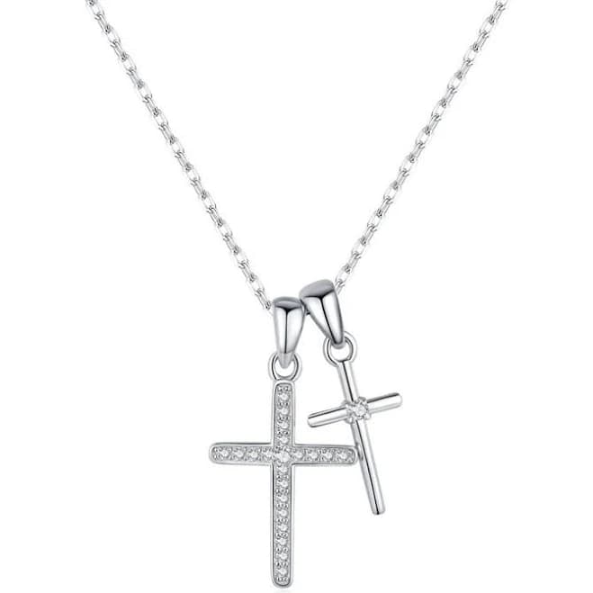 Lianne Double Cross Rhinestone Necklace