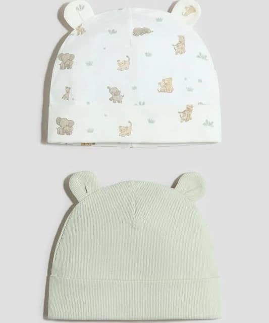 H&M 2-Pack Baby Ribbed Beanies with Ears