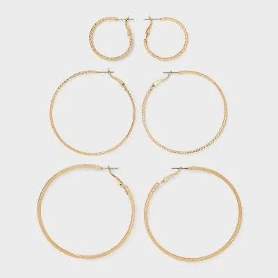 A New Day Classic Thin Hoop Earring Set