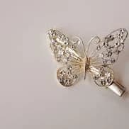 Gold Rhinestone Embellished Butterfly Hair Clips Accessories -Pack of 12 Clips