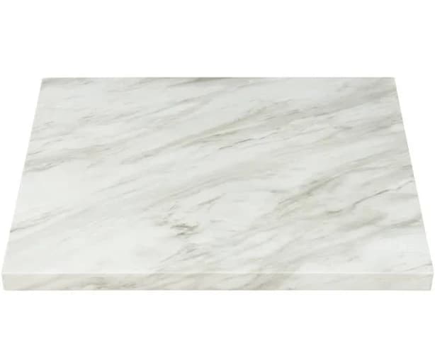 Modesto 24" x 30" Rectangular Faux White Marble Table Top