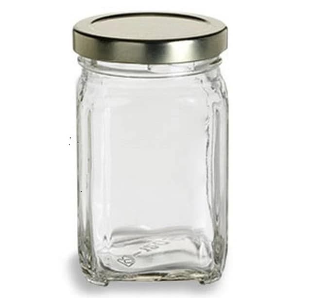 Victorian Square Glass Jar with Lid