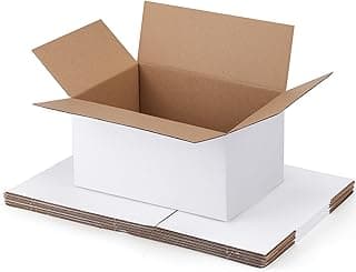 Shipping Boxes 9x6x4 Set of 6, White Corrugated Cardboard Box for Mailing Business Packaging