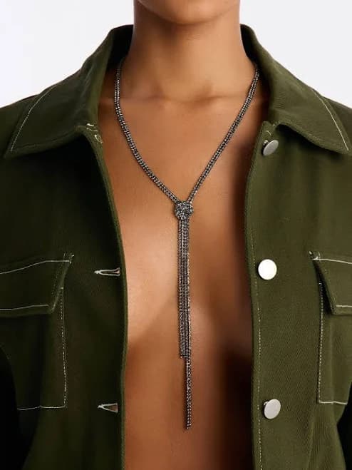 Fashion Nova Women's Midnight Spark Necklace