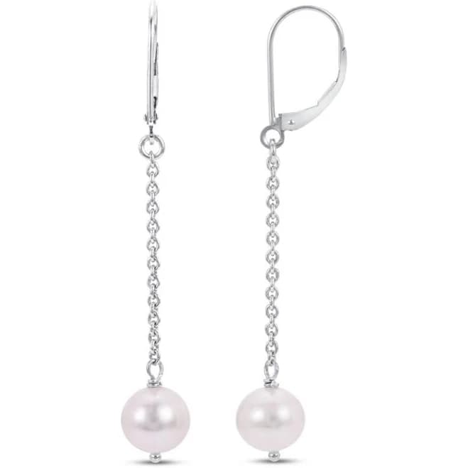 Sterling Silver Cultured Pearl Dangle Earrings