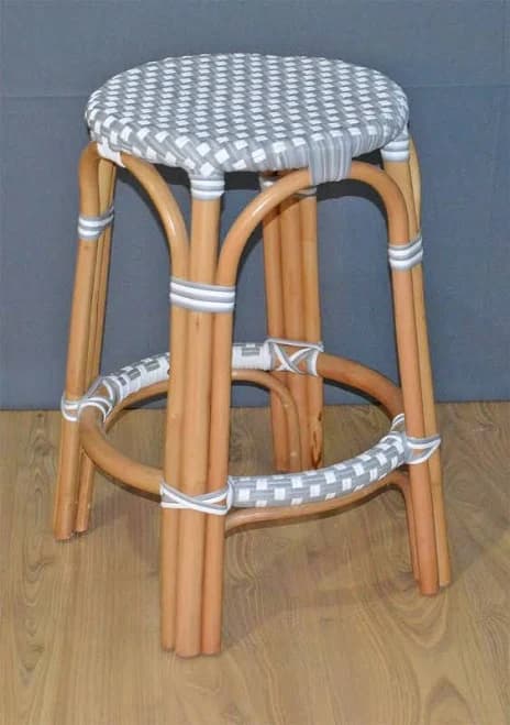 Wicker Counter Stools, Rattan Frames with Easy Clean Resin Wicker Seats, Lila Style Natural White/Gray Top---SPECIAL Pricing
