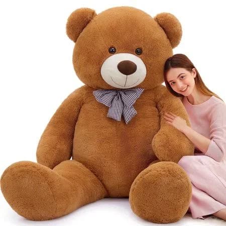 Morismos Giant Brown Teddy Bear Stuffed Animal 6 Feet Soft Cuddly Smiling Face Big Teddy Bear Plush