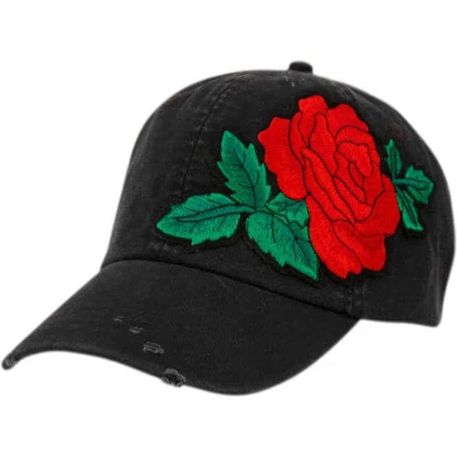 angela & william Baseball Cap Men's with Flower Embroidery Adjustable Dad Cap
