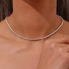 Amazon.com: HUASAI Tennis Necklace for Women Sparkly Rhinestone Choker Necklace Crystal Choker Necklace Gold Rhinestone Necklace Prom Necklace Jewelry for Wedding Gifts(Gold 2 MM): Clothing, Shoes & Jewelry