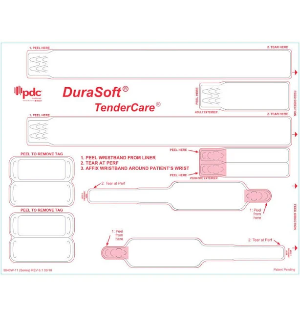 DuraSoft TenderCare Laser Patient ID Wristband, Adult & Infant, Tamper Evident, White