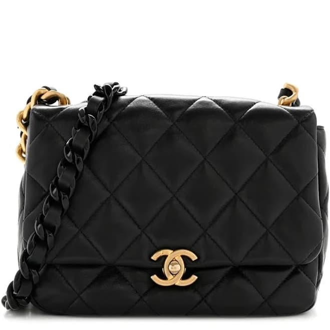 CHANEL Quilted Lambskin Full Flap Mini Shoulder Bag