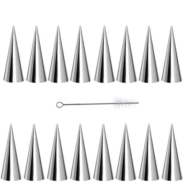20 Pack Cream Horn Molds Tinfol 5.5 Inch Baking Cones Cream Horn Forms
