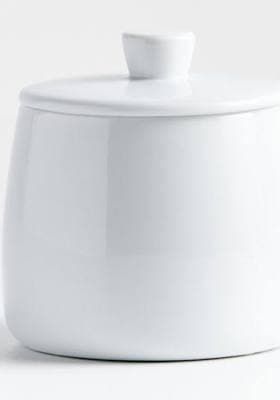 Crate & Barrel White Ceramic Sugar Bowl