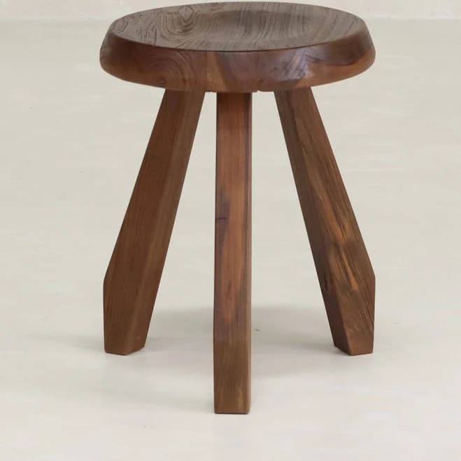 Meribel Solid Teak Wood Stool Shower Stool Plant Stand by TreeHause