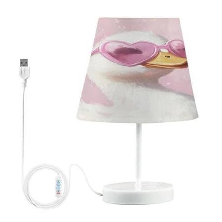 Bzsmce Table Lamp Creative Joyful Duck Pattern Simple Pattern Night Light