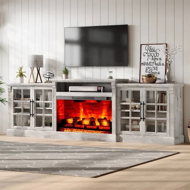 Red Barrel Studio Cletus TV Stand with 33" Fireplace