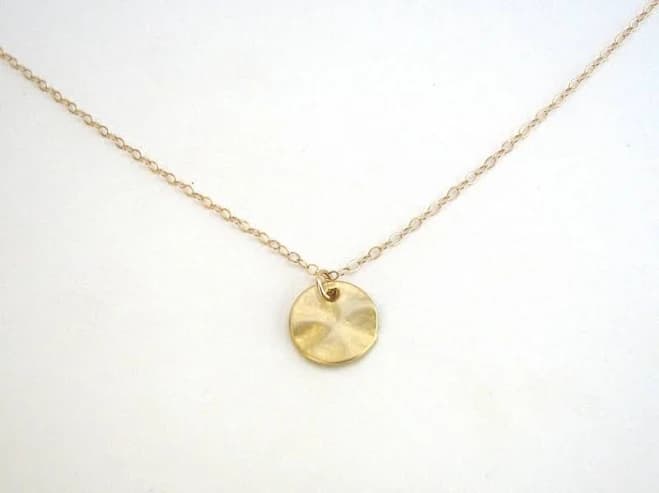 14K Gold Filled Minimalist Disc Necklace
