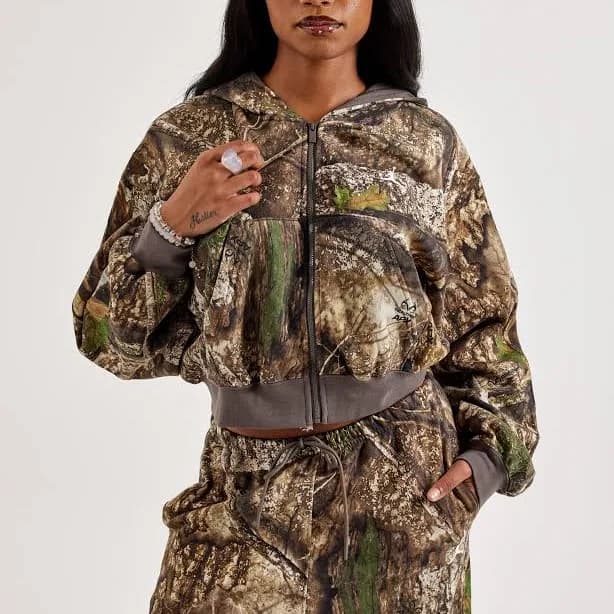 womens Jordan Realtree Mod Cropped Full-Zip Hoodie